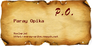 Paray Opika névjegykártya
